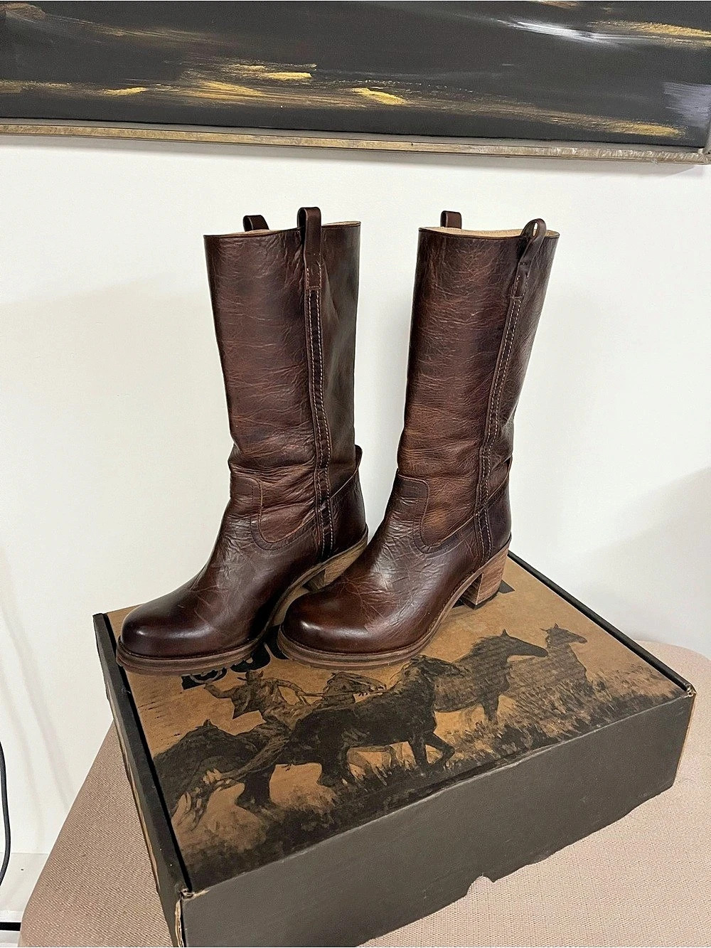 Cleo + Wolf Leather Heeled Boots Brown US 8.5 - Picture 11 of 11